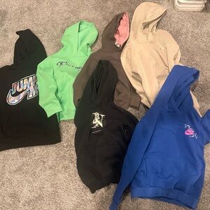 Nike, Ariat, Champion Hoodies in Black, Green, Brown, Tan, and Blue